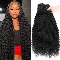 Extensiones de cabello humano rizado de 10-32 pulgadas, 100% cabello humano brasileño sin procesar, 1/3/4 mechones para mujeres, mechones gruesos 12A