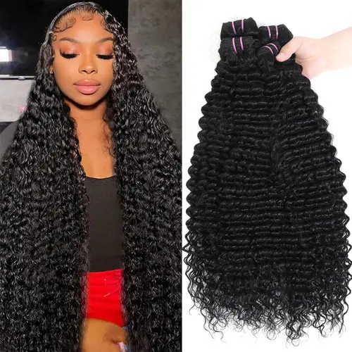 Extensiones de cabello humano rizado de 10-32 pulgadas, 100% cabello humano brasileño sin procesar, 1/3/4 mechones para mujeres, mechones gruesos 12A