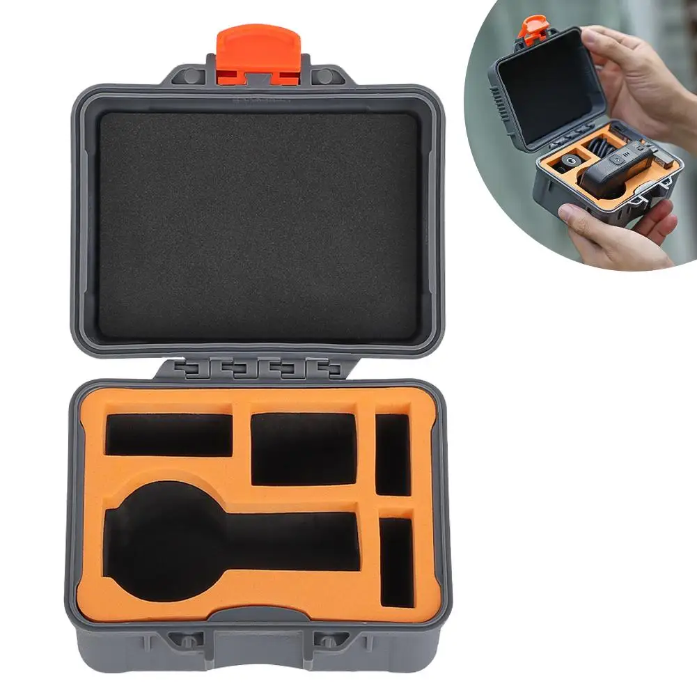 Estojo rígido para armazenamento de câmera dji osmo 360, à prova d'água, à prova de choque, cabos de carregamento, acessórios, bandeja interna durável, proteção contra quedas