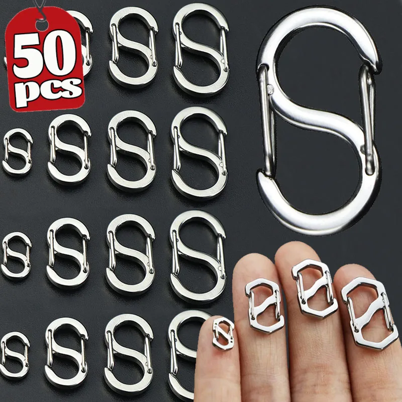 

1-50 шт. S крючки-застежки, разъемы для изготовления ювелирных изделий, браслет «сделай сам», ожерелье, брелок, регулируемая пружина из нержавеющей стали, нержавеющая сталь