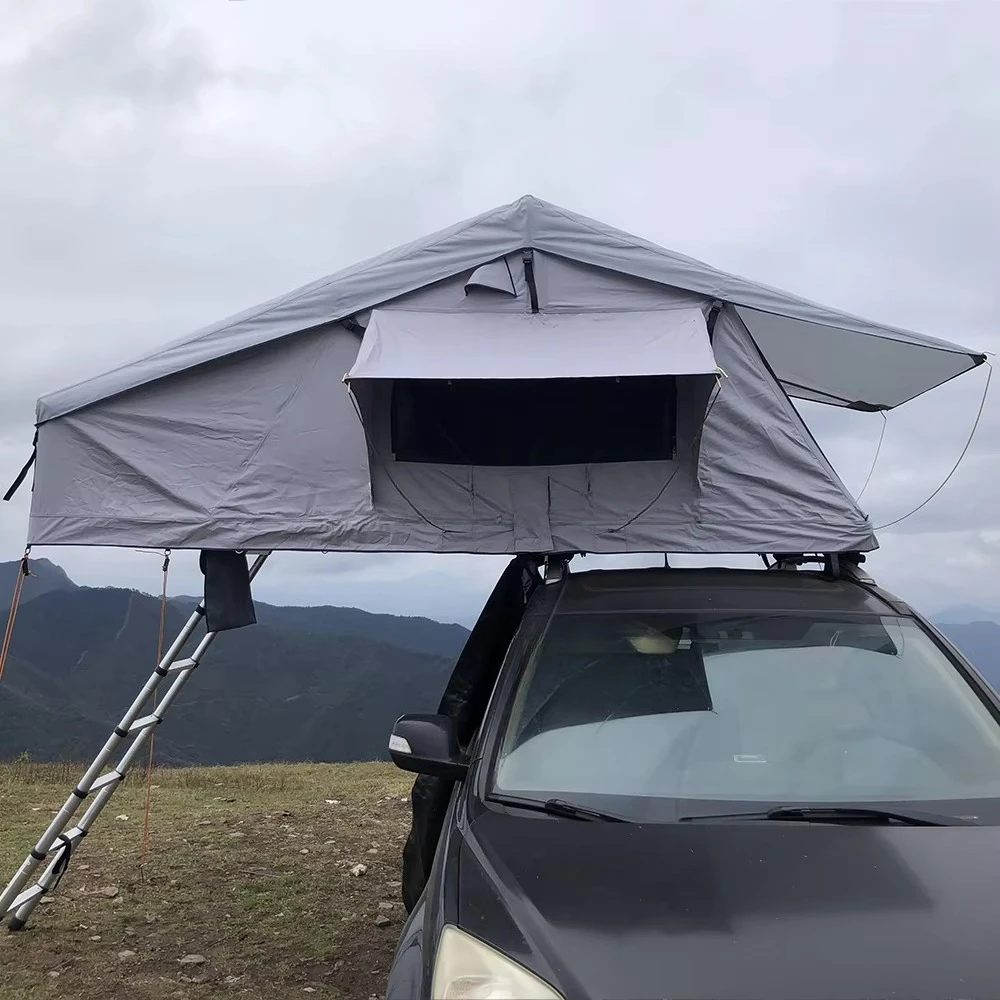Outdoor SUV Car Roof Top Tent Manual Opening Oxford Fabric Four-Season Waterproof  One Bedroom Aluminum Poles