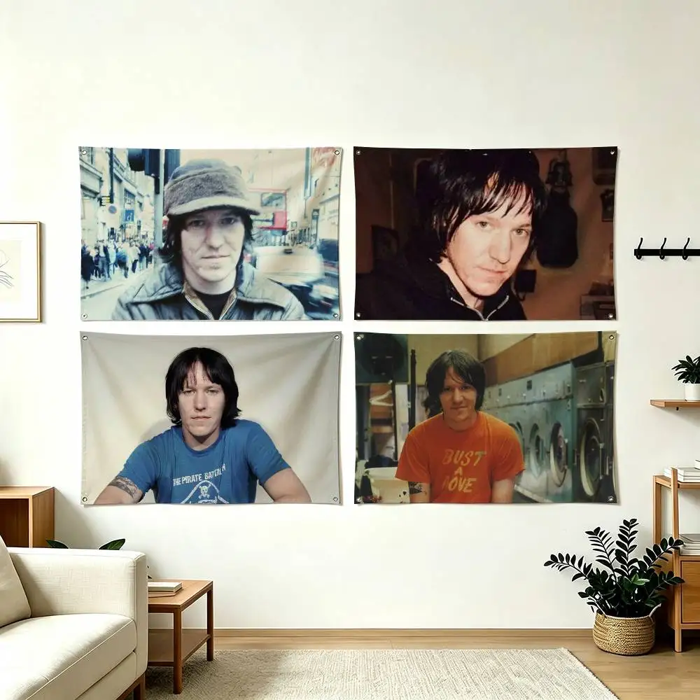 E-Elliott Smith Indie Folk Icon Flags for Bedrooms Home Decor Items Outdoor Decors Garage Decoration Flaga