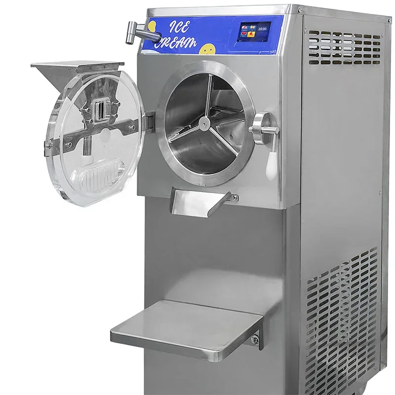 Vertical Mobile Floor Hard Ice Cream Machine Digital Control High Capacity Stainless Steel Gelato Batch Freezer(Customized)