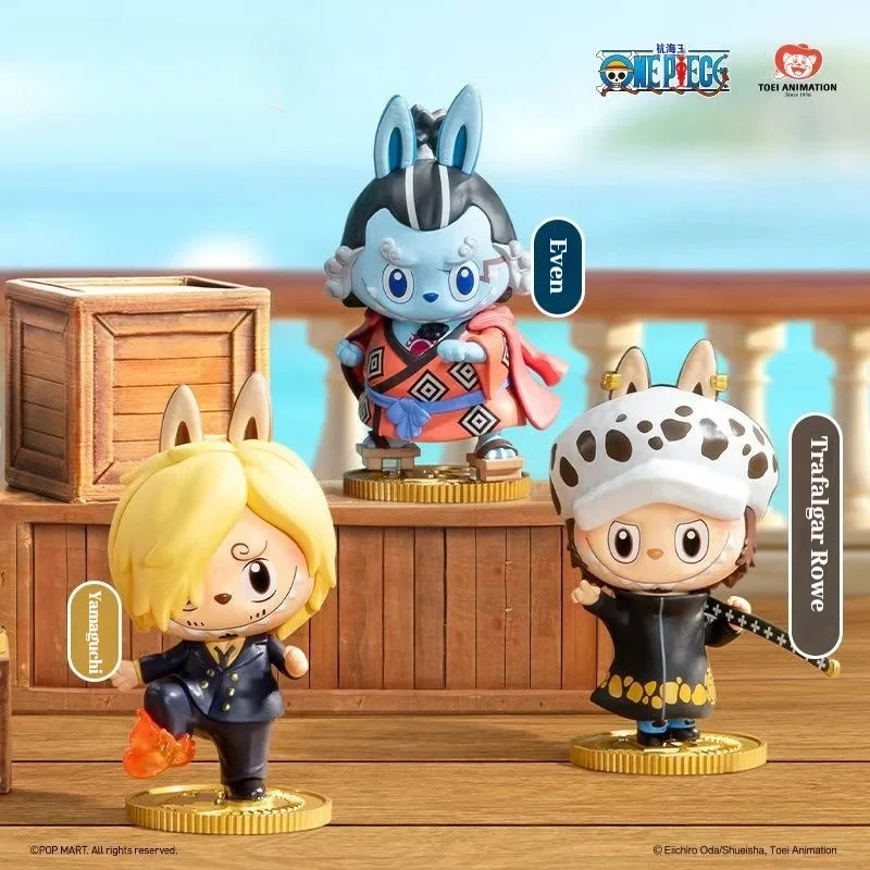 

Popmart Blind Box The Monsters×One Piece Handheld Labubu series Cartoon Model Desktop Ornament Mystery Box Toys Surprise Gift