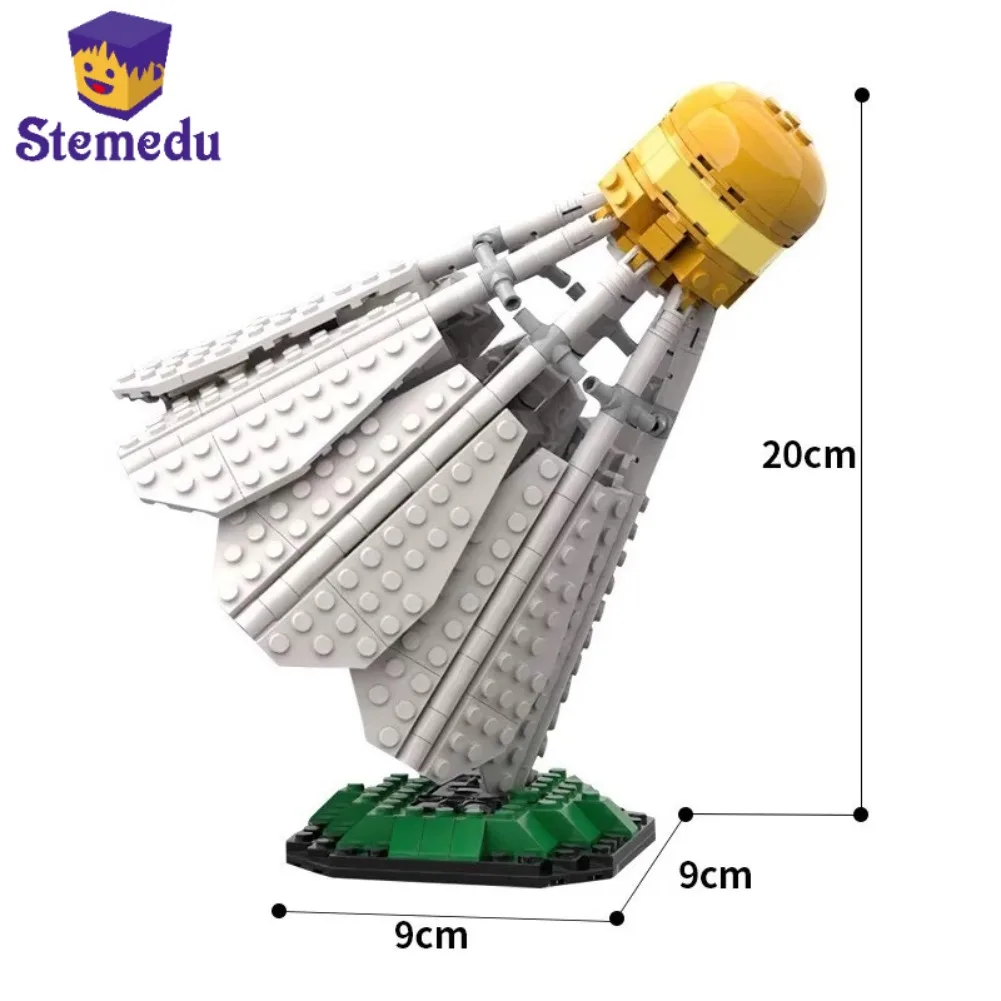 

MOC гигантские спортивные перья, строительные блоки, декоративная модель для бадминтона, комплект для взрослых, уникальные кирпичи «сделай сам», подарок для коллекционера