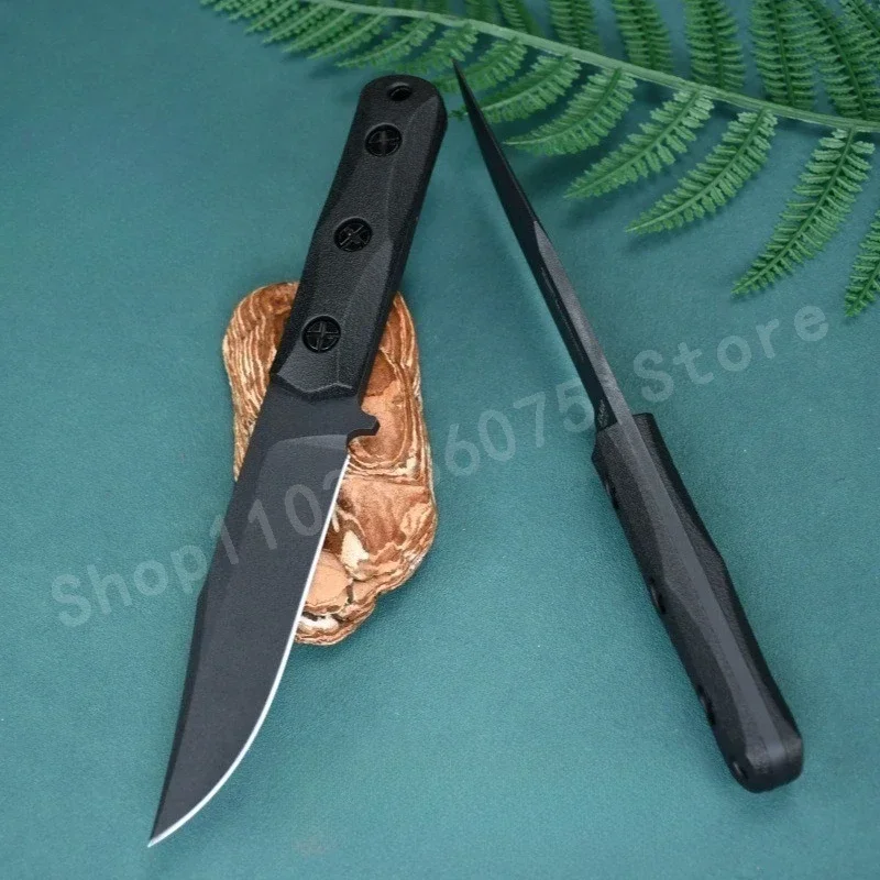 KB EK50 سكين مستقيم متعدد الأغراض 8Cr13Mov شفرة ألياف النايلون مقبض مقاومة للصلابة بقاء المحمولة سكين الدفاع عن النفس