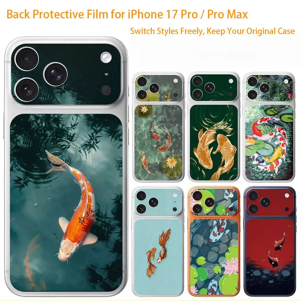 

Премиальная защитная пленка Lucky Koi для iPhone 17 Pro/Max, защитная наклейка на заднюю панель и камеру (не чехол)