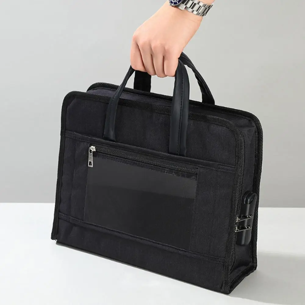 Bolsa de bagagem de viagem portátil, grande capacidade, fecho com zíper, organizador de armazenamento de selos, multicamadas, prático, pasta de arquivo de documentos a4