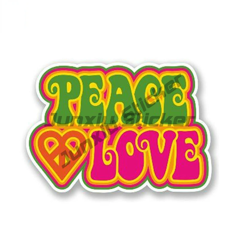 Peace Love Sign Sticker Flowers Colorful Hippie Decal Laptop Window Car Vinyl Sticker