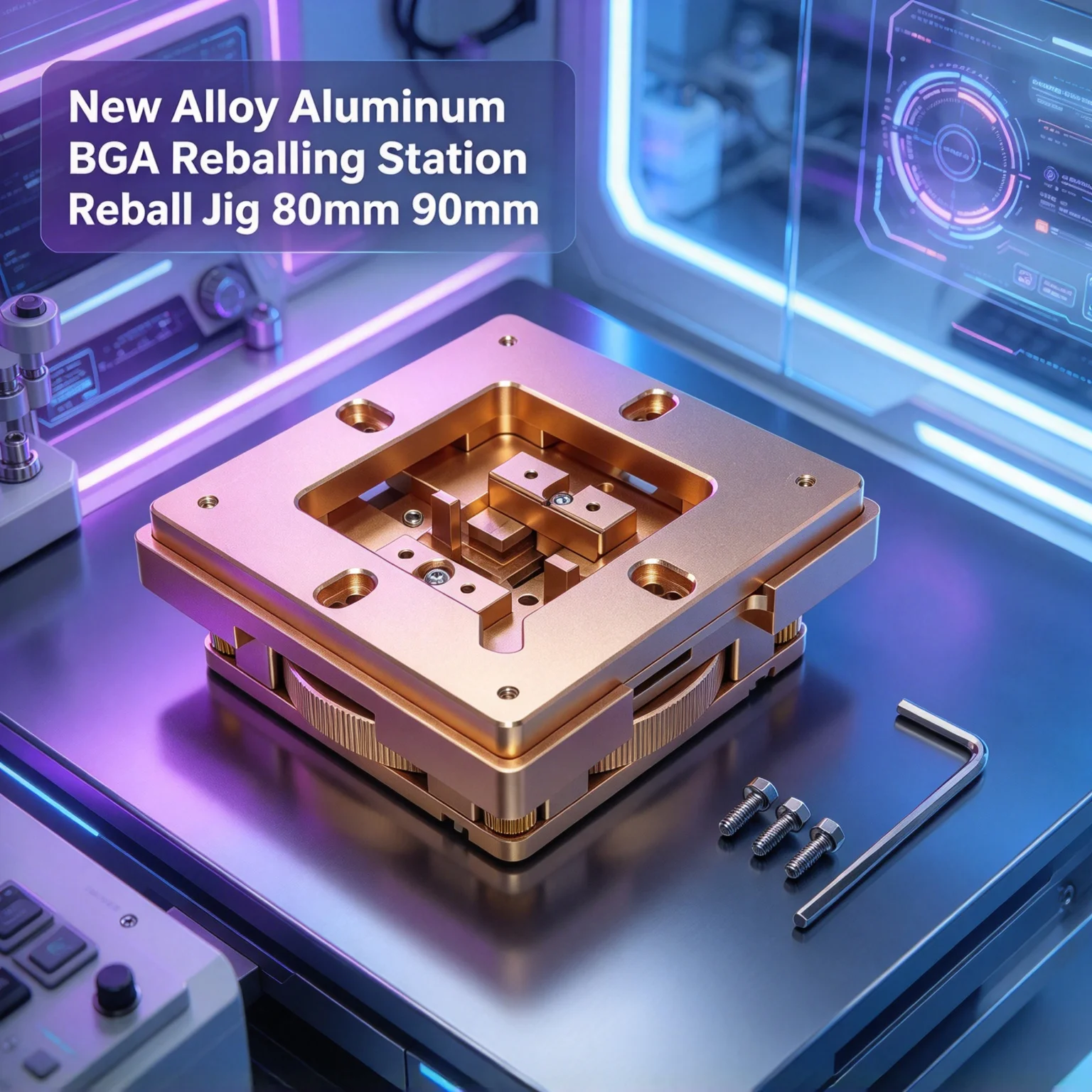 New Alloy Aluminum BGA Reballing Station Reball Jig 80mm 90mm Universal Stencil Common Use Positioning Accuracy Standards