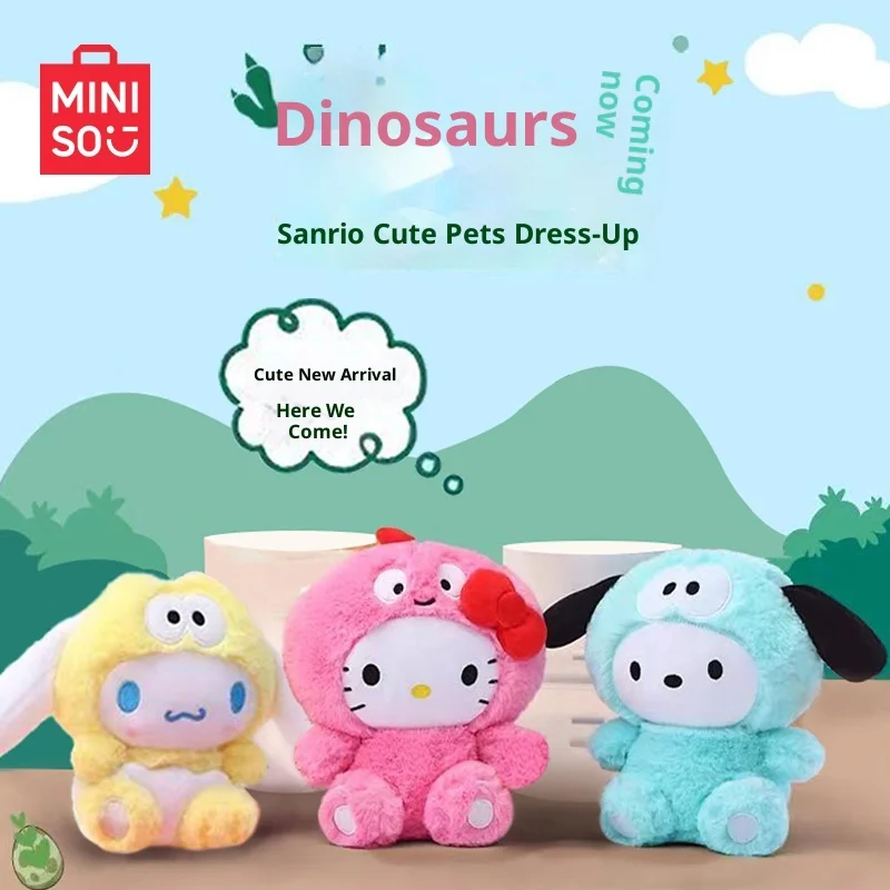 Новая серия динозавров MINISO, плюшевые куклы, аниме-фигурка, HelloKitty Cinnamoroll Pochacco Kawaii, орнамент, сбор, индивидуальный подарок на Хэллоуин