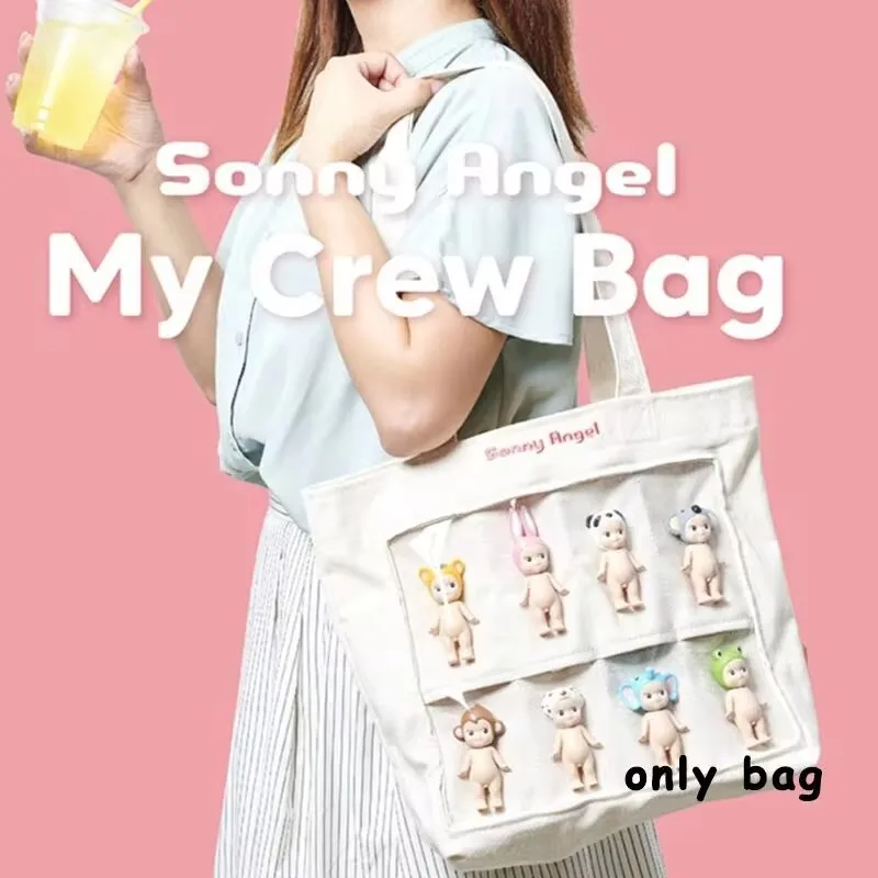 

2024 new Sonny Angel Limited Edition Canvas Bag Anime Comes With Model Display Window Large Capacity Girl Trend Tote Bag