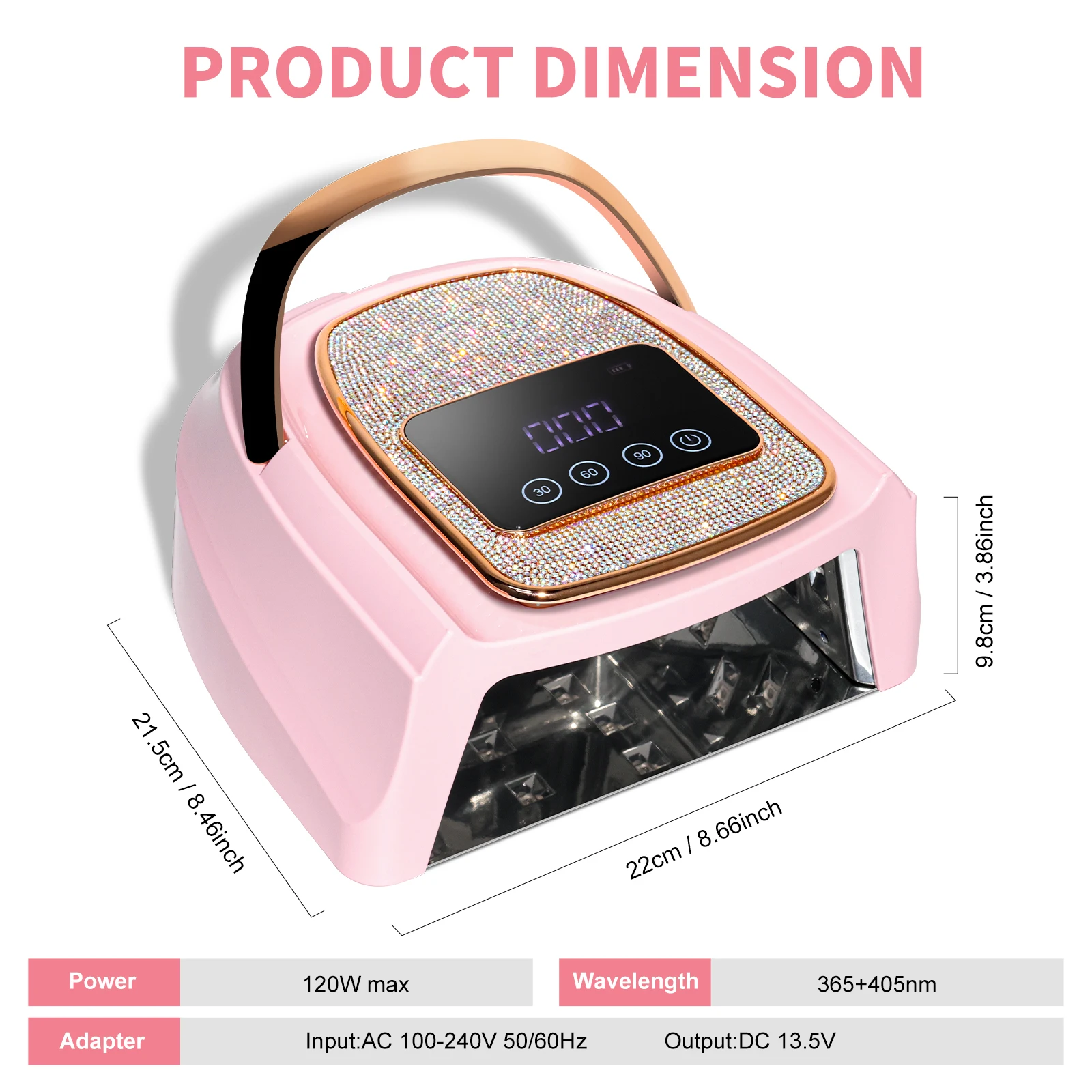 120 واط قابلة للشحن الأشعة فوق البنفسجية LED مسمار مصباح للأظافر 30 المصابيح اللاسلكية هلام البولندية علاج مصباح مع شاشة تعمل باللمس معدات الأظافر المهنية
