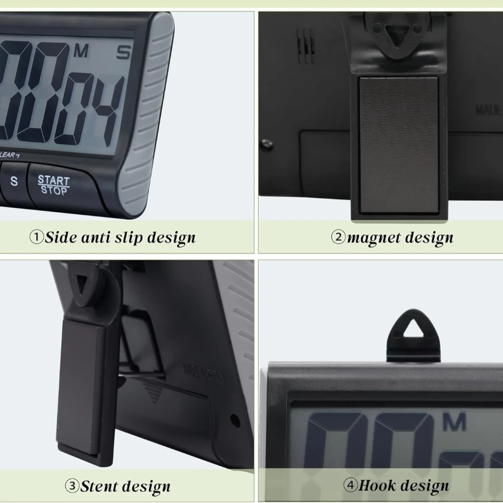 Display Kitchen Timer Magnetic Digital Timers Loud Alarm Cooking Timers for Kitchen Meeting Classroom Study Work Baking