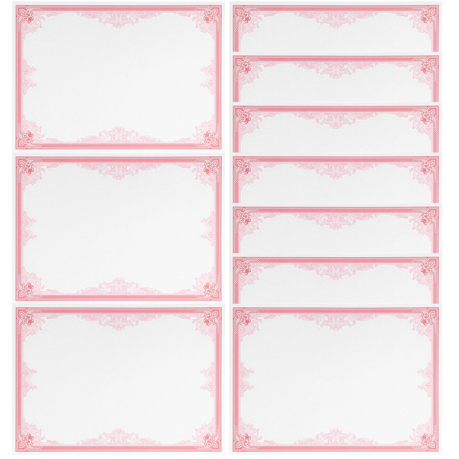 

10 Sheets Certificate Inner Paper Compact Size Design for Diploma Participation Awards Printable Certificate Paper