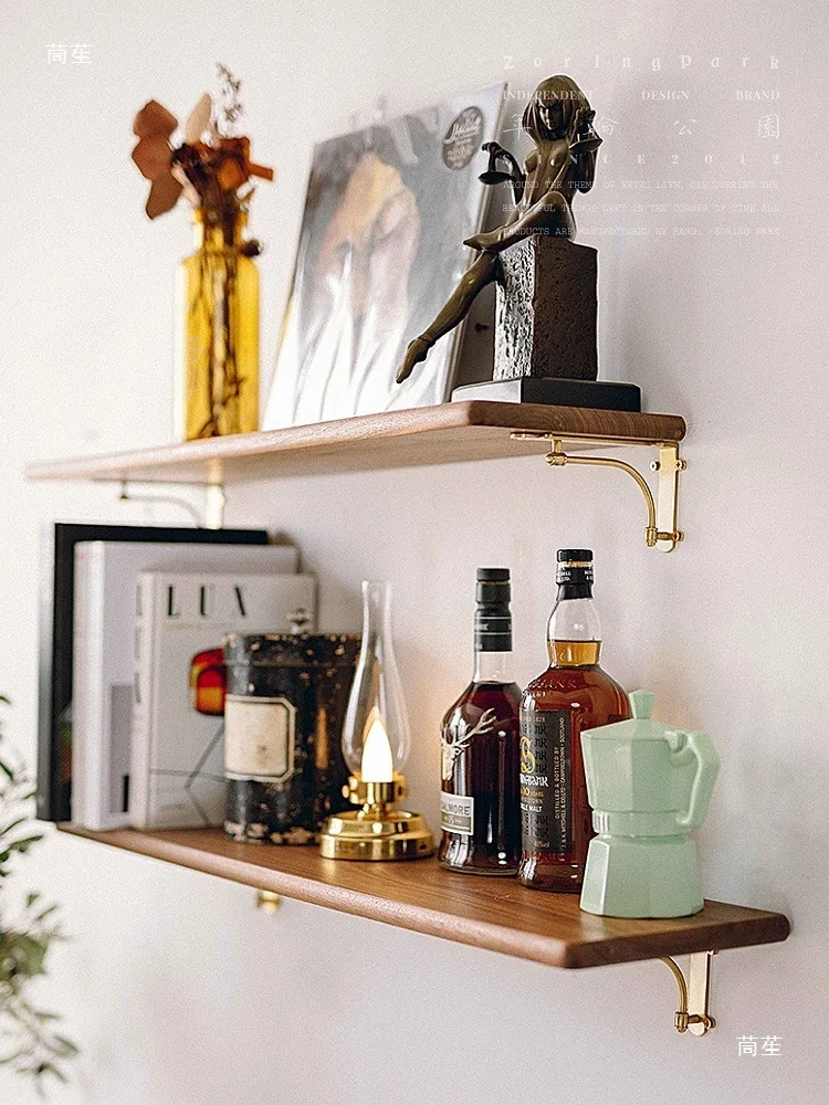 Retro Brass Laminate Rack Storage Support Triangle Bracket Chrome Plated
