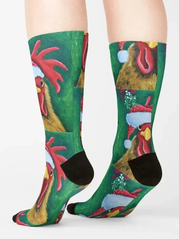 Christmas chicken oil painting Socks Children's Thermal man winter christmas gifts compression Socks Men Women's