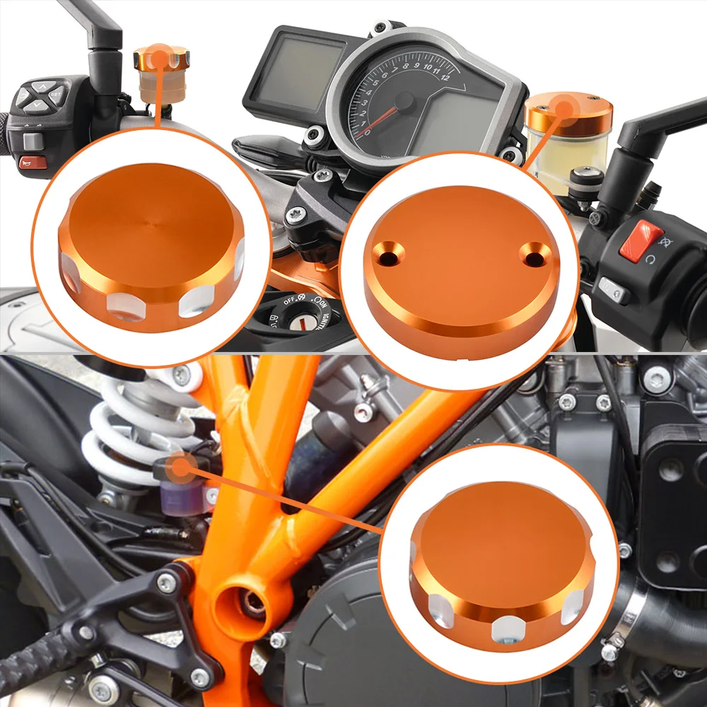 Front Rear Brake Clutch Fluid Reservoir Cover Cap For KTM 690 Duke 2008-2010 1290 Super Duke GT R 2014-2021 1190 RC8/R 2009-15
