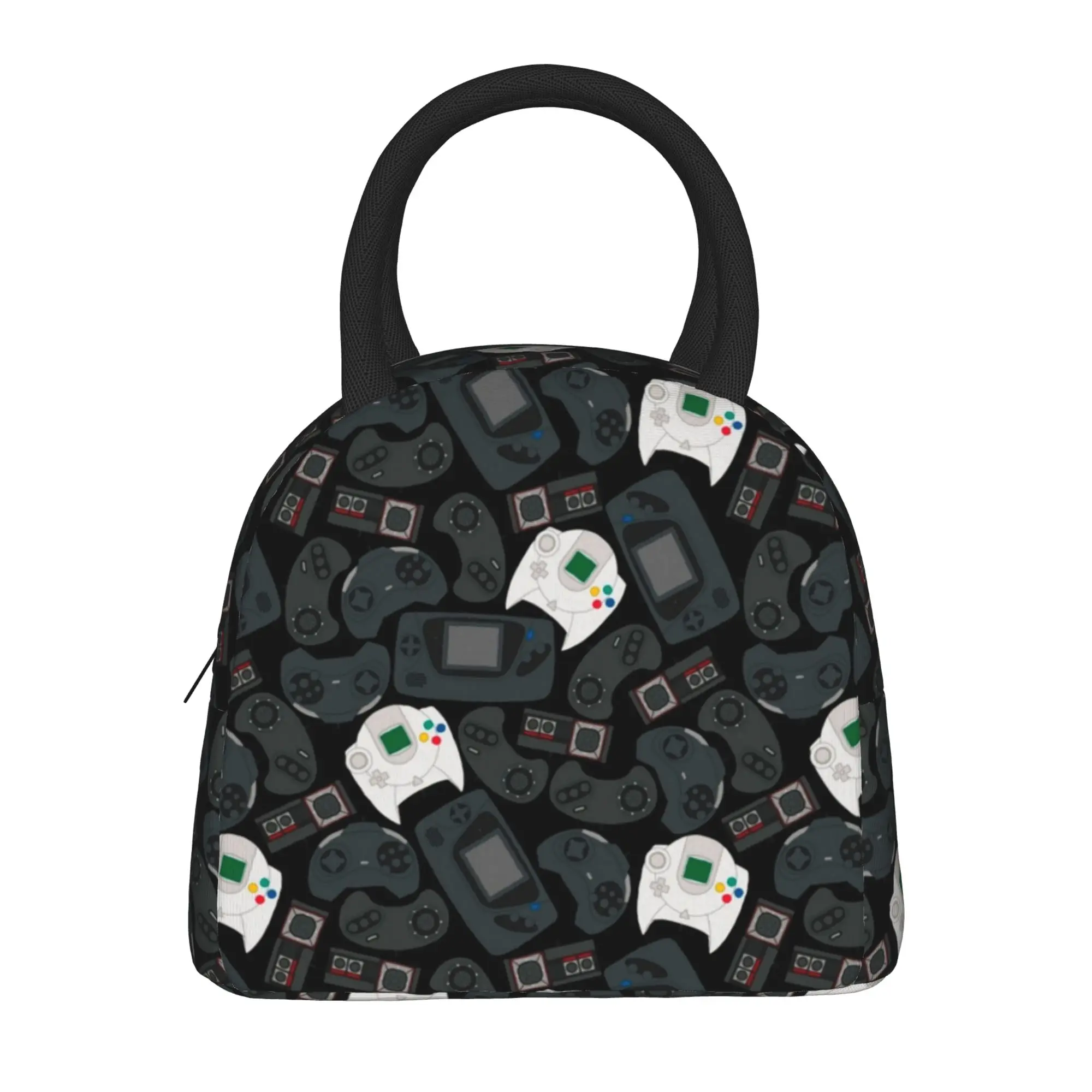 Game Controller Pattern  Insulated Lunch Bags Thermal Bag Lunch Container Game High Capacity Lunch Box Tote Bento Pouch