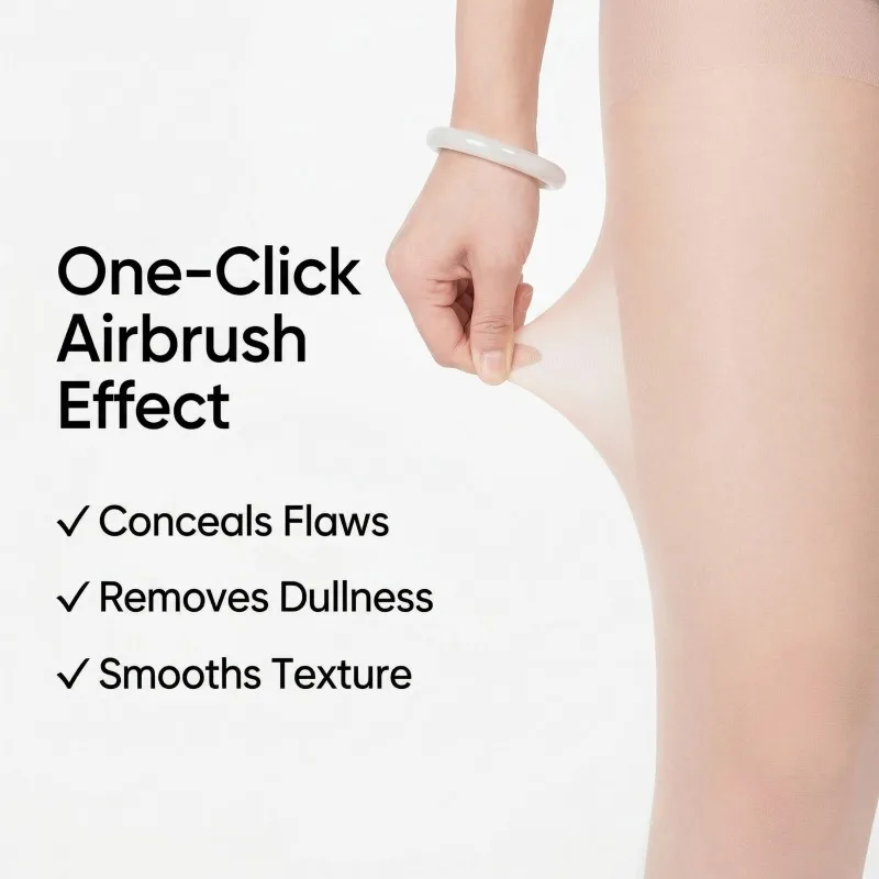 Damen Airbrush-Effekt Transparente Strumpfhose, Concealer-Strumpfhose für Makellose Beine, Seidig Glatte Strümpfe für Tägliches Büro- und Party-Gebrauch