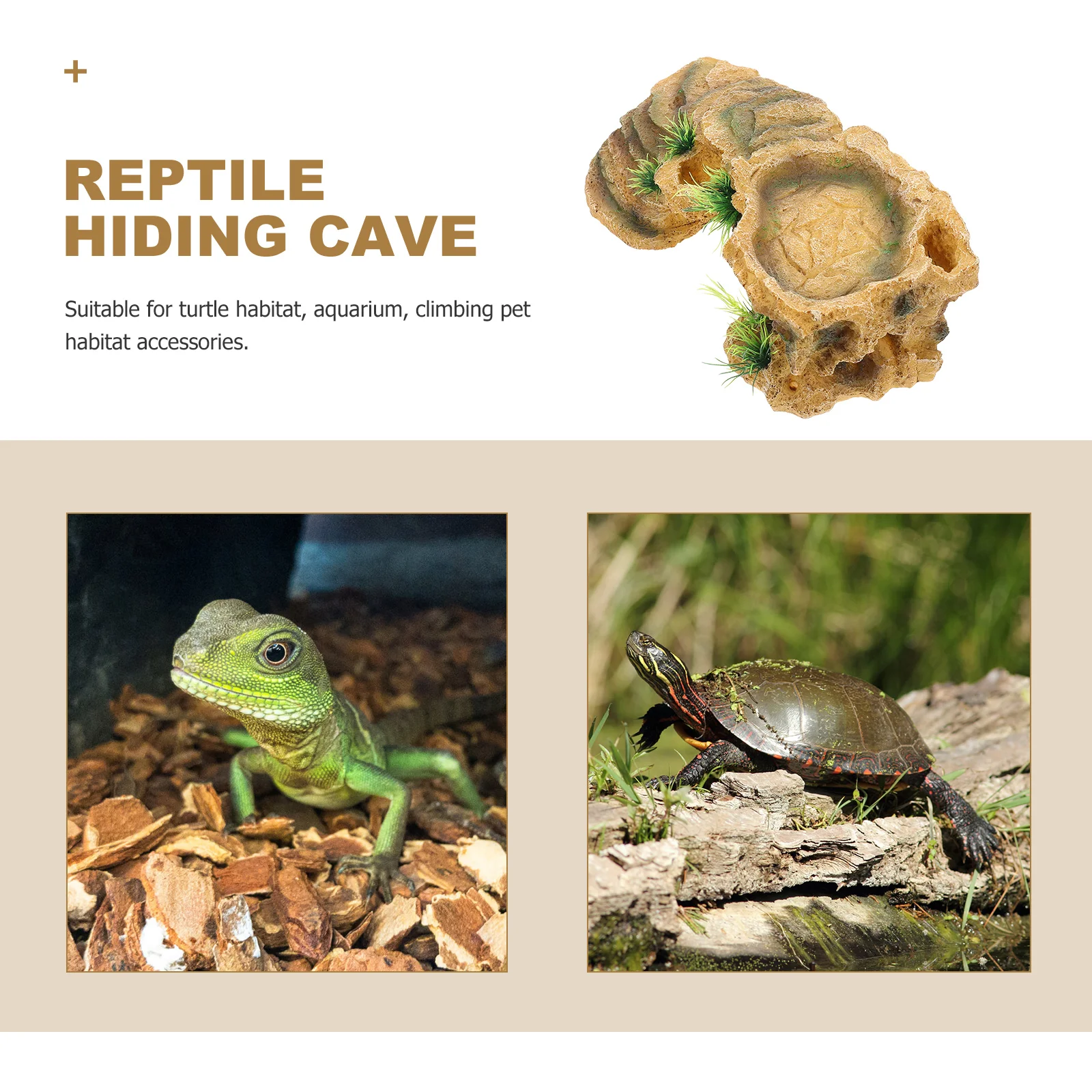 

Premium Resin Basking For Turtle Tortoise Habitat Reptile Hiding Shelter Fish Tank Ornament Lizard Hideout Terrarium Cave Turtle