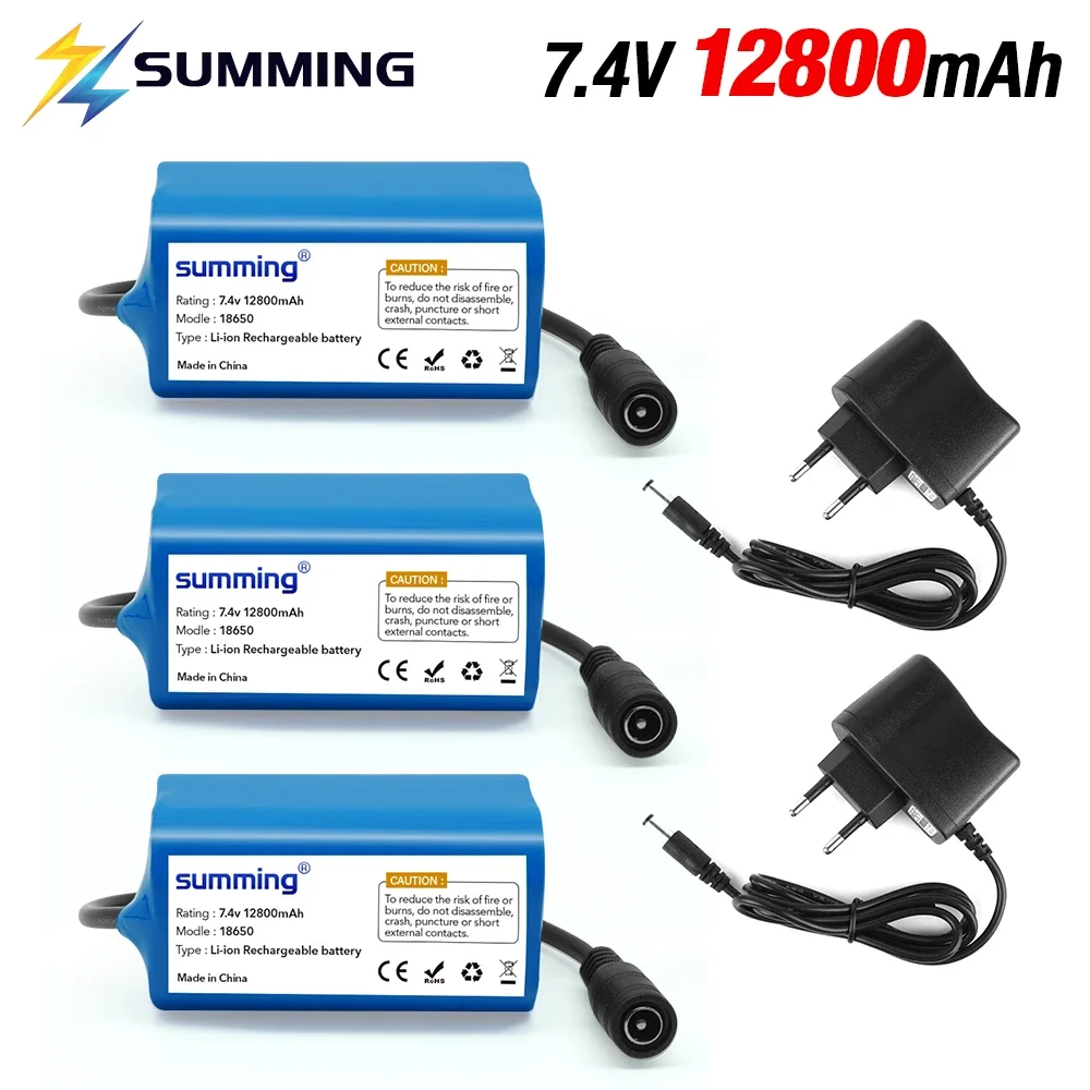 

2024 Upgrade 7.4V 12800mAh Battery For T188 T888 2011-5 V007 C18 H18 So on Remote Control RC Fishing Bait Boat Parts