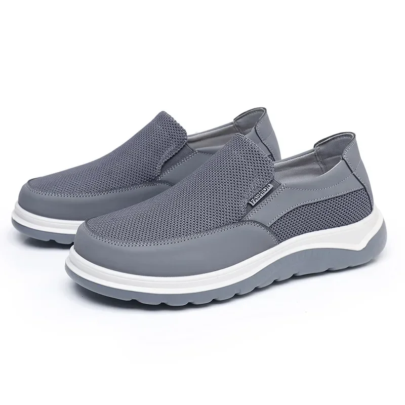 Men's Canvas Shoes with Soft Soles Casual Breathable Comfortable Sliding Sleeves Men's Cloth Shoes Men's Oxford Sneakers