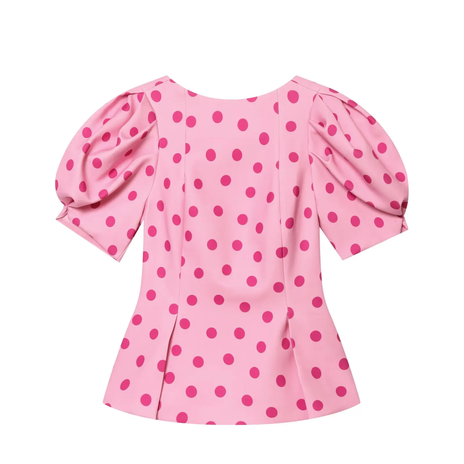 New Fashion Polka-dot Women's Shirts Blouse 2026 Summer New Slim Bubble sleeve Blouses Chic Women's Street Holiday Shirts Tops