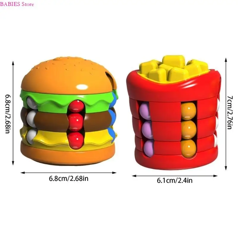 C9GB Kids Kids Spinner Cube Toy Hamburger/French Fries Fingertip Puzzle Cube