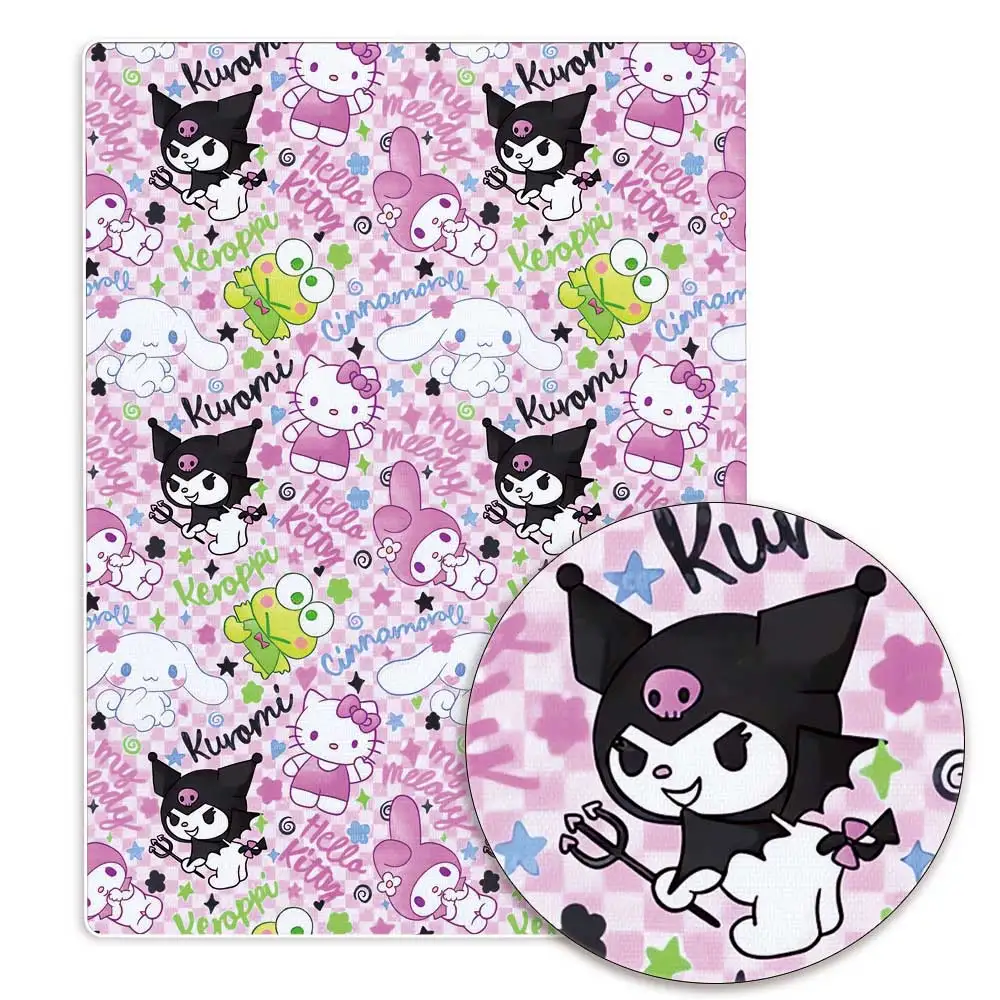 هالو كيتي قماش قطني كرتوني ، نسيج مرقع ، منسوجات منزلية ، خياطة فستان دمية ، ستارة ، بوليستر ، 140 × 50 سم
