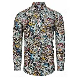 Men's Oversized Social Floral Hawaiian Long Sleeve Casual Shirt Fashion Harajuku Vintage Vacation Y2k Plus Size Clothing Tops