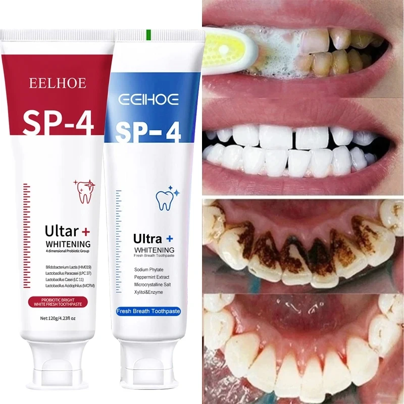 Dentifrice probiotique SP-4 Blanchiment des dents, Enlever la plaque dentaire SAF Blanchisseur de dents Hygiène buccale Propre Haleine fraîche Dentaire 2024