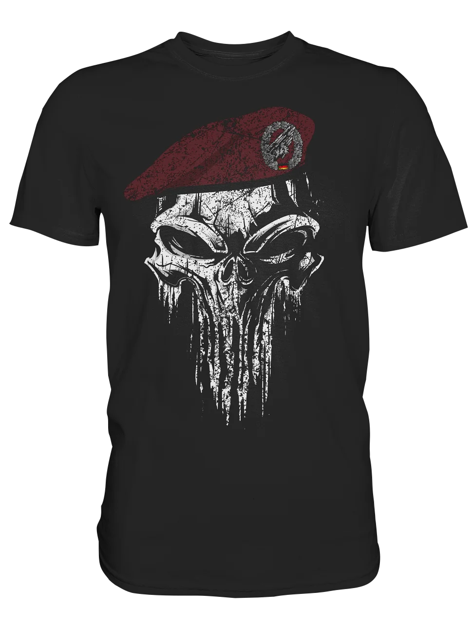 Deutsche Bundeswehr Paratroopers Beret Skull T Shirt. Short Sleeve 100% Cotton Casual T-shirts Loose Top Size S-3XL