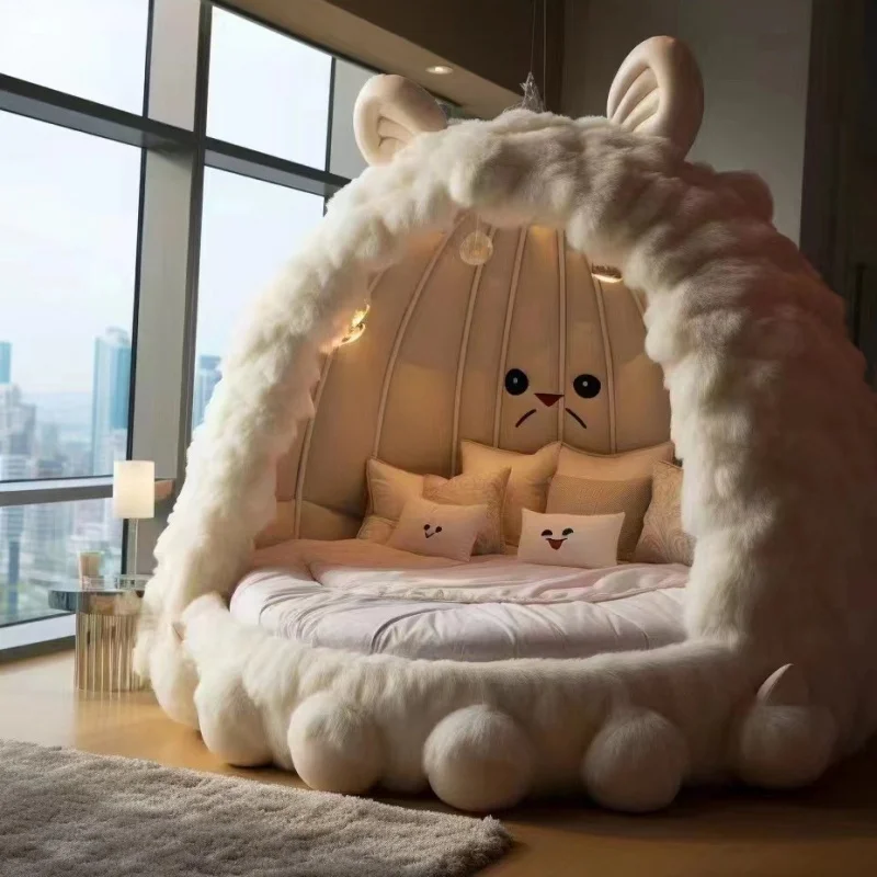 

Custom. Modern Simple Children's Bed with Cute Animal Design Little Girls' Bedroom, Bed, Treehouse Enclosed Double R