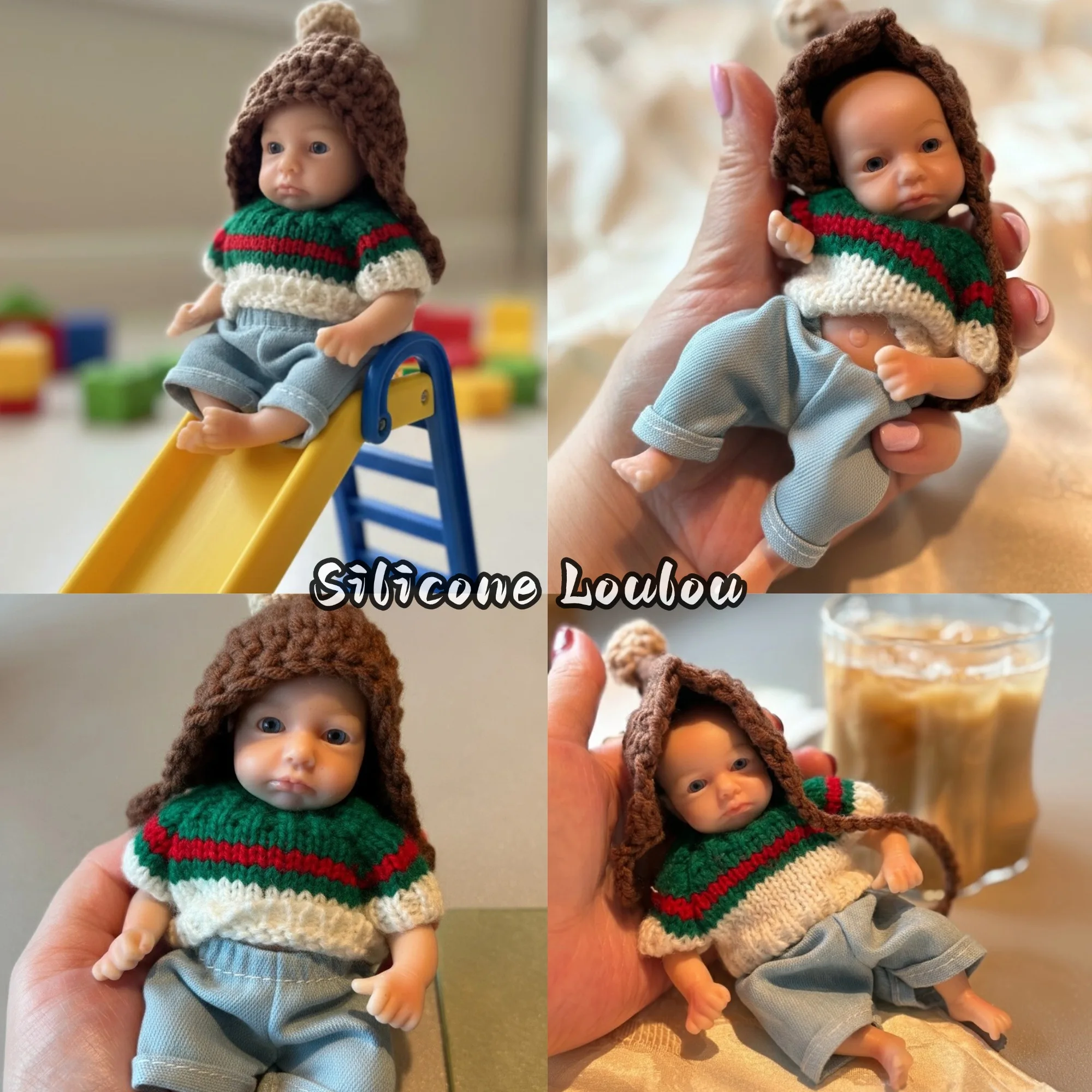 

A️X открытые голубые глаза Loulou Boy Reborn кукла силиконовая мини-6 дюймов кукла реборн для девочек для детей подарки