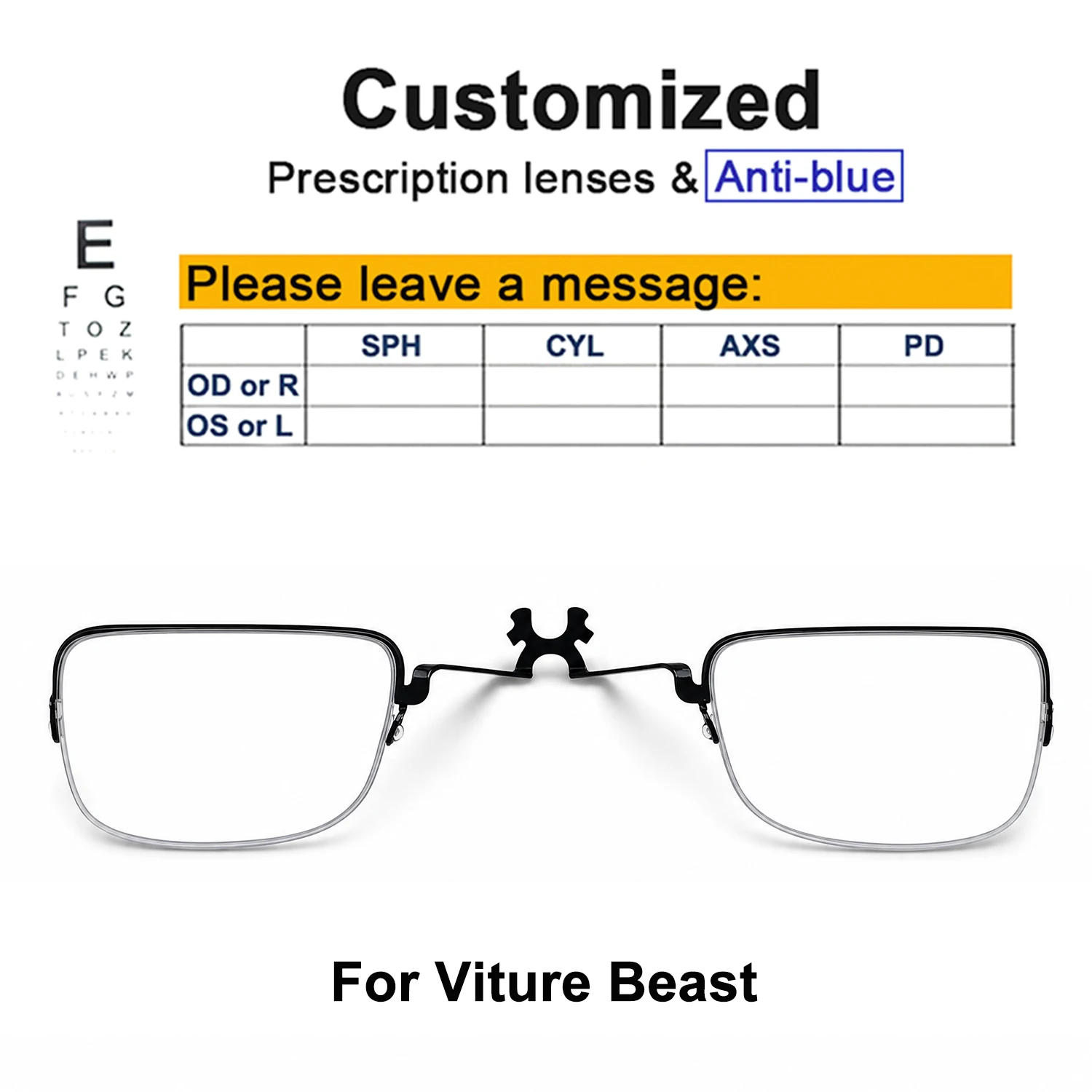 For VITURE Pro / Beast / XR/AR Smart Glasses Myopia Lens Astigmatism Anti-blue Anti-glare Light Customized Prescription Lenses image 3