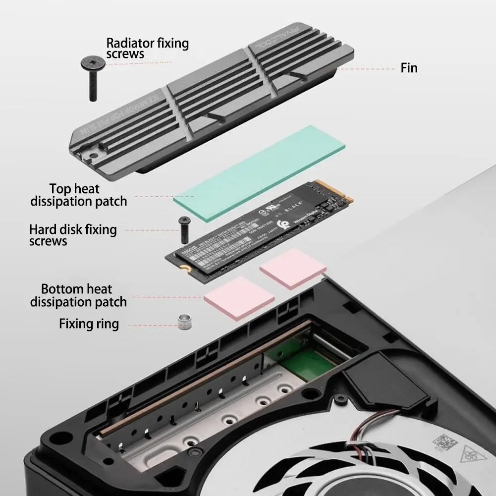 Охлаждающее устройство Ice Armor для игровой консоли, охлаждающее устройство для PS5, тонкая охлаждающая пластина SSD M.2 NVMe 2280, радиатор с расширительным слотом