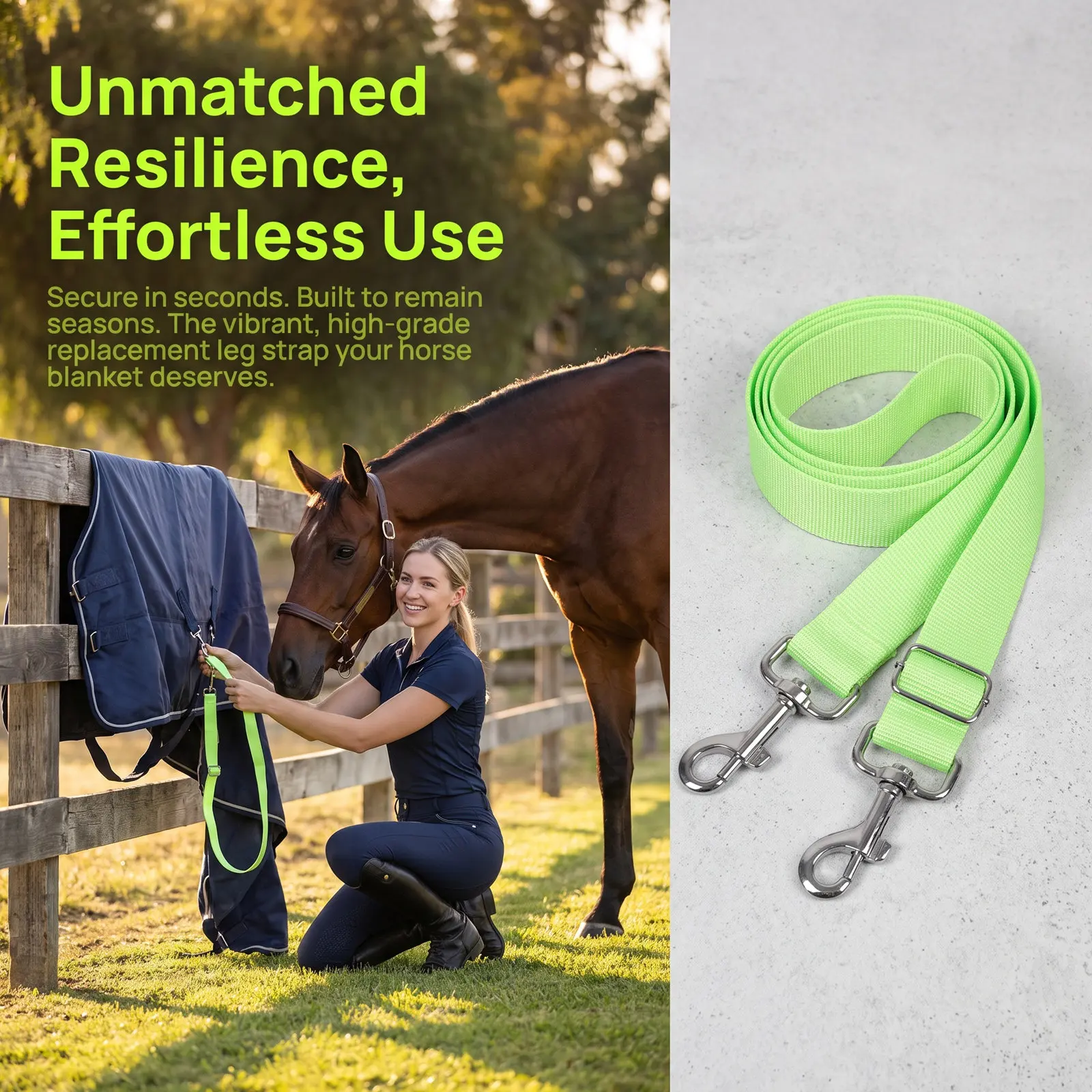 2 Pcs Blanket Straps for Carrying Durable Horse Rug Leg Replacement Accessories Parts