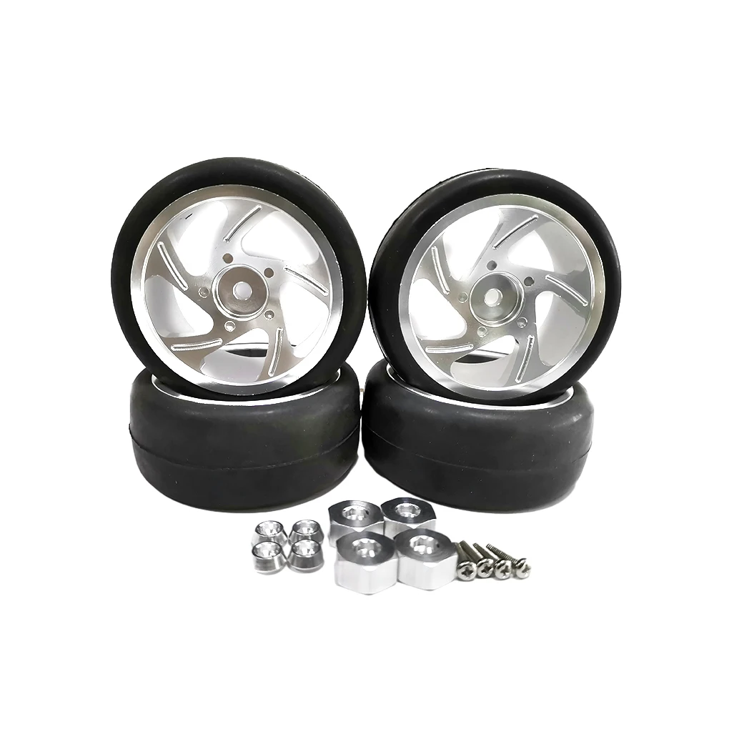 Llantas de plástico 1/10 para coche RC, piezas de mejora, 4 unidades, llantas resistentes al desgaste para WPL D12, piezas de coche RC