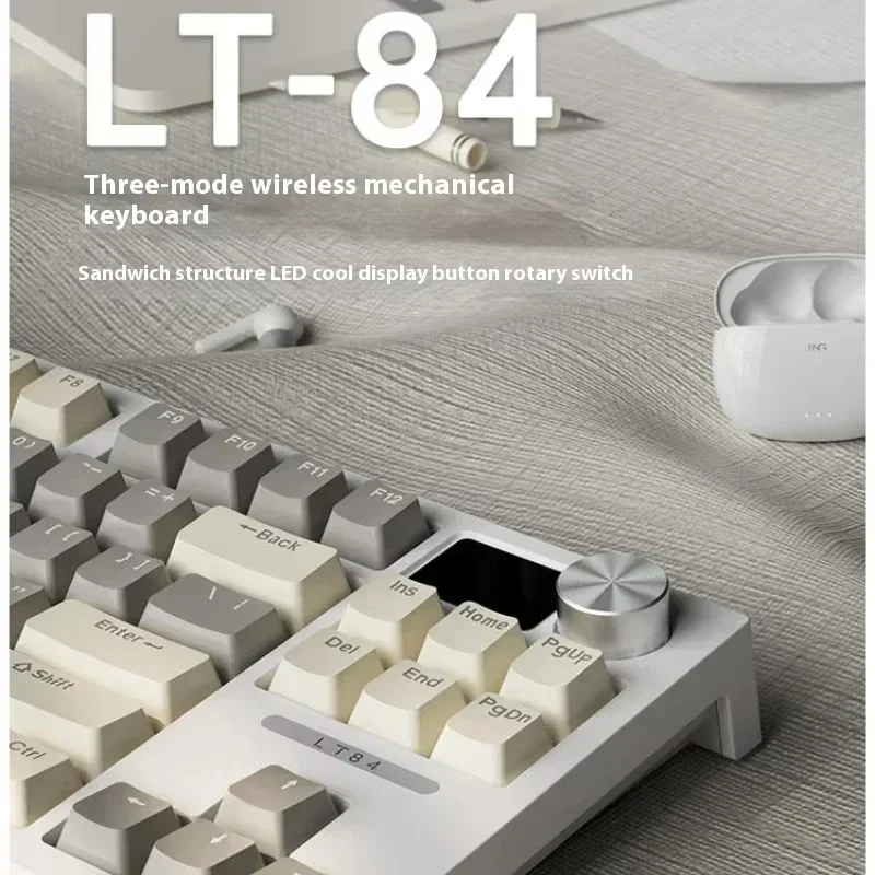 Langtu LT84 Mechanical Keyboard: 2.4G Wireless/Bluetooth/Wired 3-Mode Customizable Gaming Accessory Ideal for E-sports Gifts