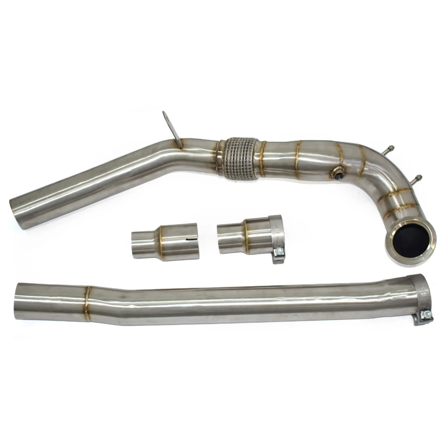 DEX Stainless Steel With Heat Shiled High Flow Exhaust Downpipe for 2013-2020 Volkswagen Golf MK7/MK7.5 R 2.0T