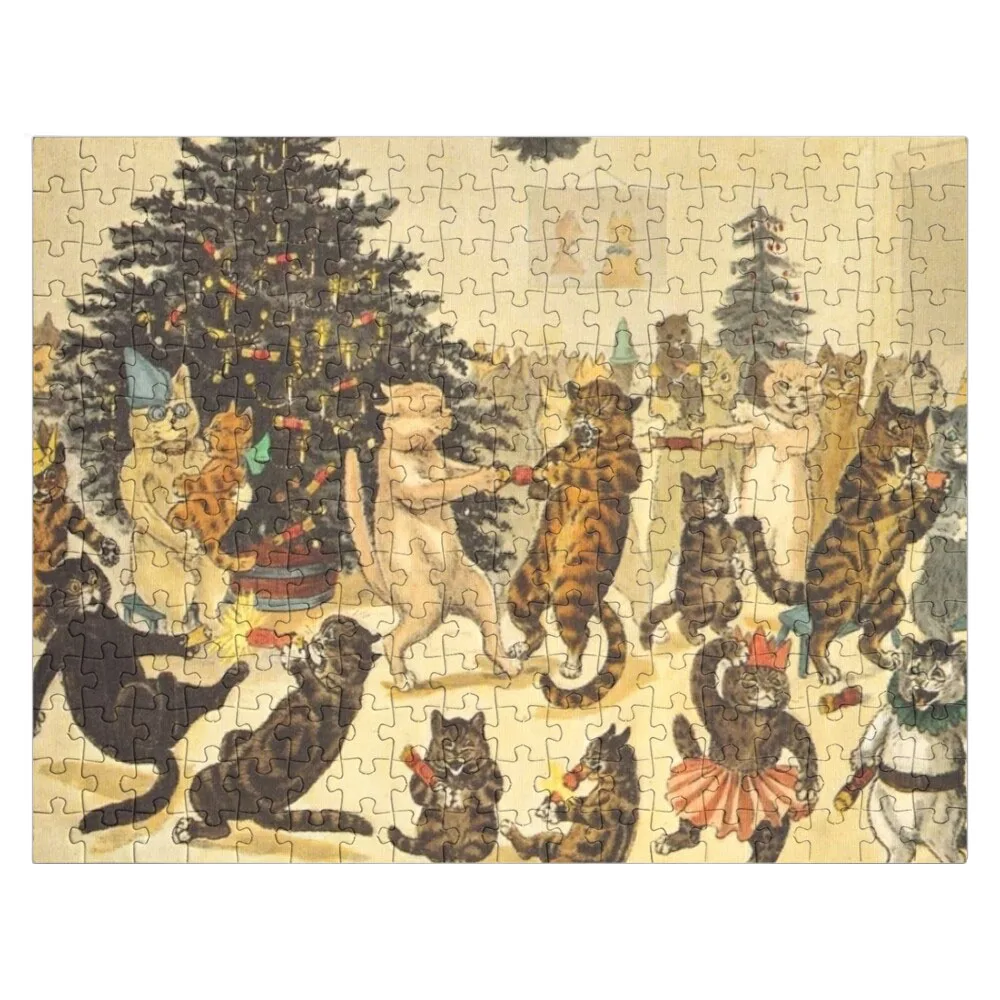 Louis Wain Christmas Day Jigsaw Puzzle Personalized Gift Married Wood Adults Custom Wood Personalize Puzzle