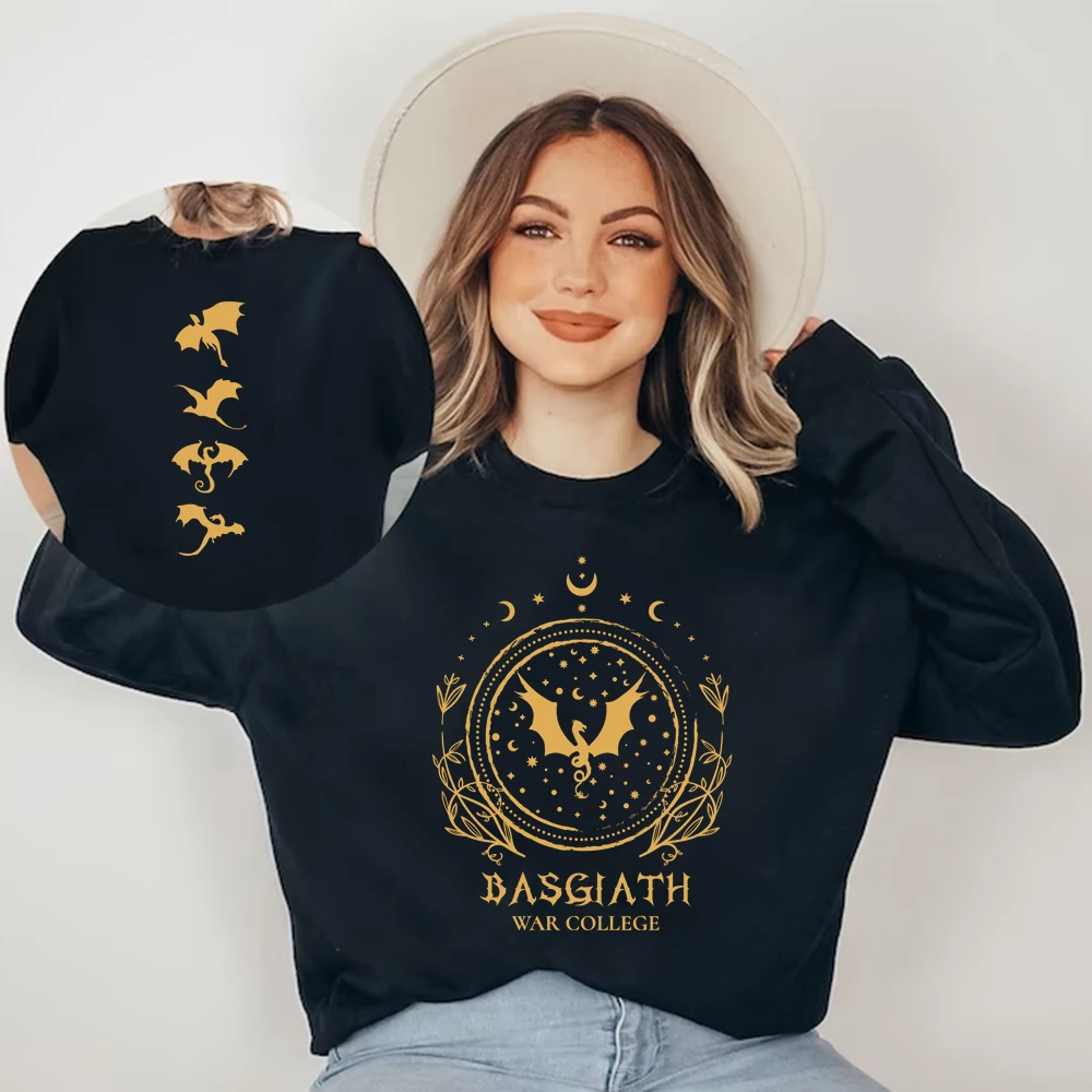 

Basgiath War College Sweatshirt Fourth Wing Sweatshirts Women Long Sleeve Crewneck Sweatshirt Vintage Pullover Bookish Hoodie