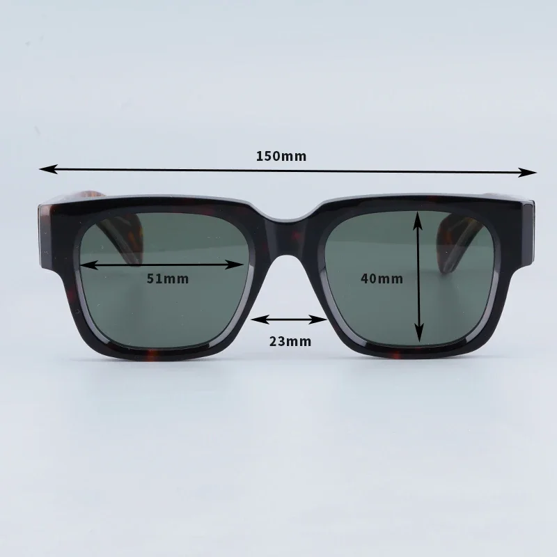 JMM ENZO نظارات شمسية مربعة كبيرة الحجم بتصميم ياباني ماركة سميكة مصنوعة يدويًا من الأسيتات الكلاسيكية Uv400 نظارات معدنية ذهبية وفضية