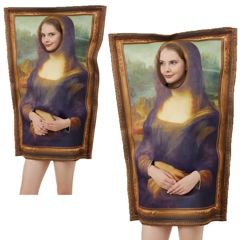 Disfraz Célèbre de la Douane Mona Lisa The Scream pour Homme et Femme, Déguisement Ceratif Amusant, Accessoires de ixd'Halloween