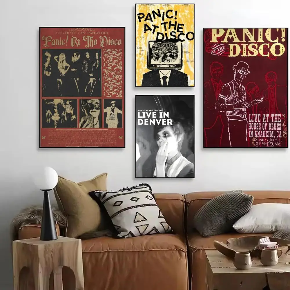 Back Band P-Panic At The Disco Poster Art HD Art Sticky Wall Waterproof Home Living Room Bar Decoration