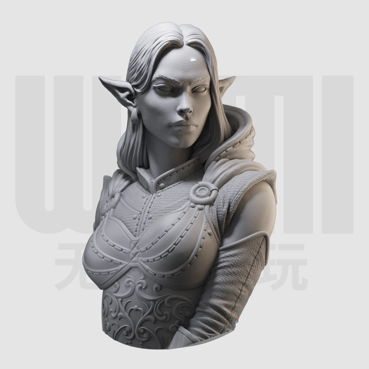 

1/10 elf girl bust fantasy magic GK resin white mold figure model