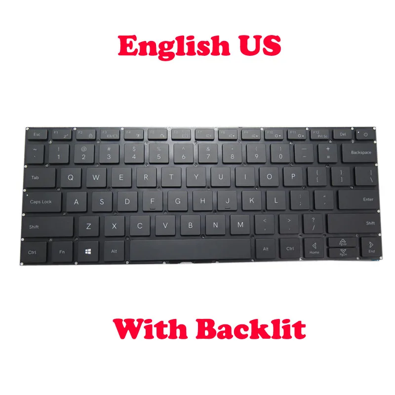 Laptop Backlit Keyboard For Slimbook EXECUTIVE 14 PH4ARX1 English US Turkey TR Black No Frame New