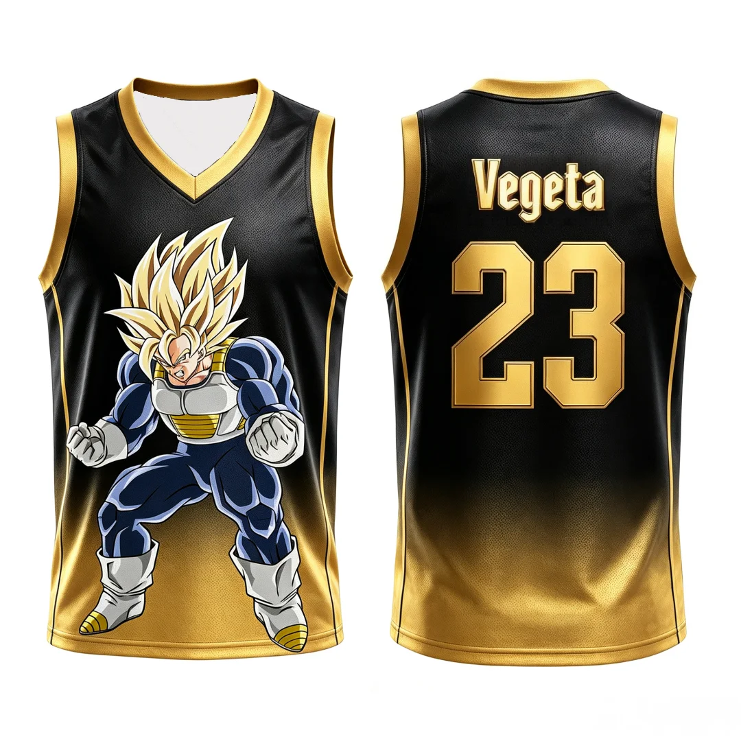 Dragon Ball Vegeta Super Saiyan Basketball Jersey Men 3D Print Family Matching Outfits Sports Vest Anime Streetwear Tank Top Tee