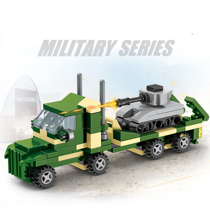 Main Battle Tank loading vehicle Building Blocks Military Iron Empire Panther Heavy Soldier Model Bricks Army Toys for Children